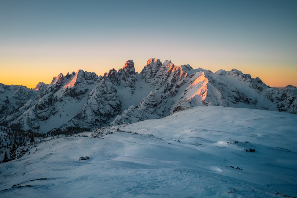 snow covered mountain under blue sky during daytime