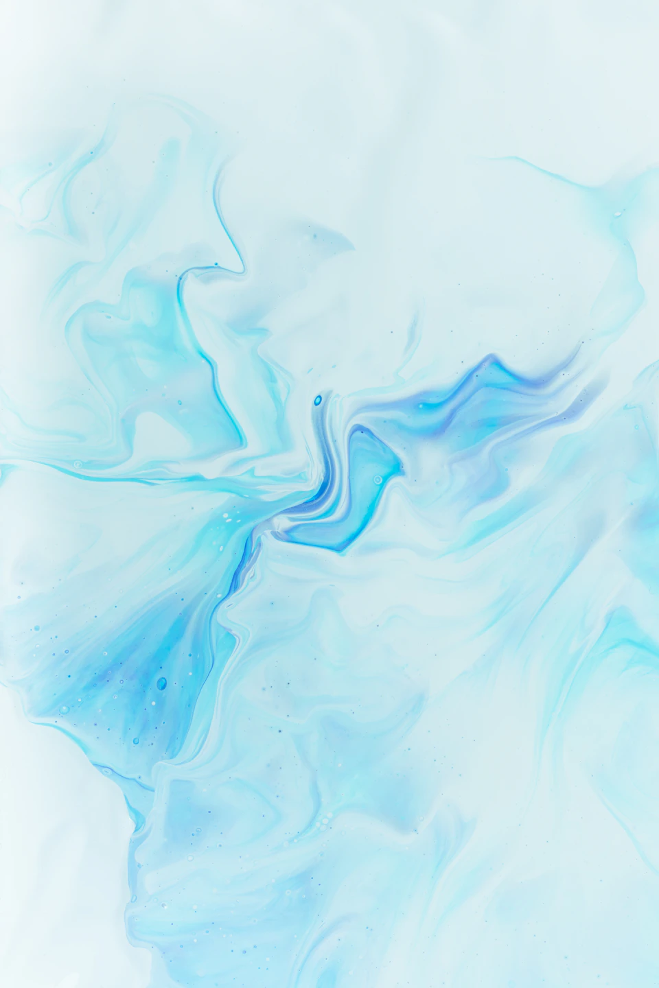 Swirling digital art piece with gradient effect in shades of blue and white hues
