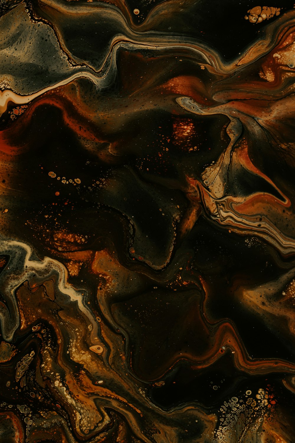 pintura abstrata marrom e preta
