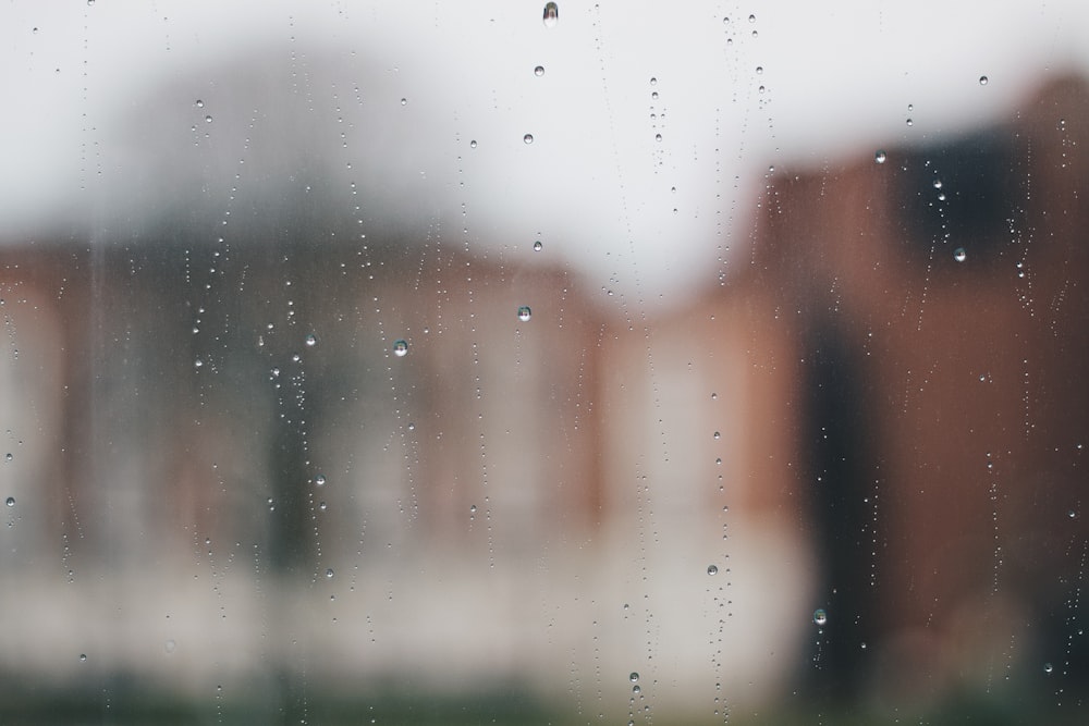 water droplets on glass window