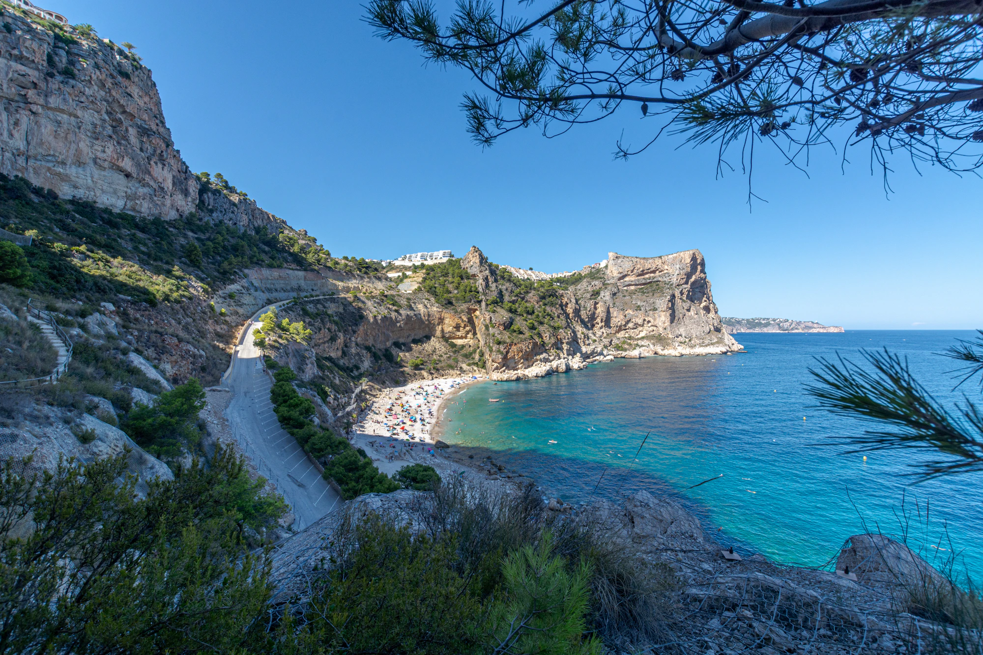 Rocky Mediterranean coastline and blue sea near Jávea, Spain
