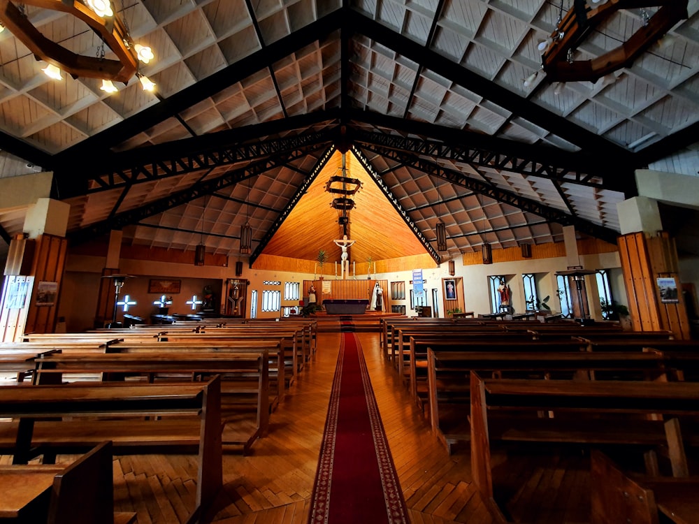 brown wooden chairs inside building