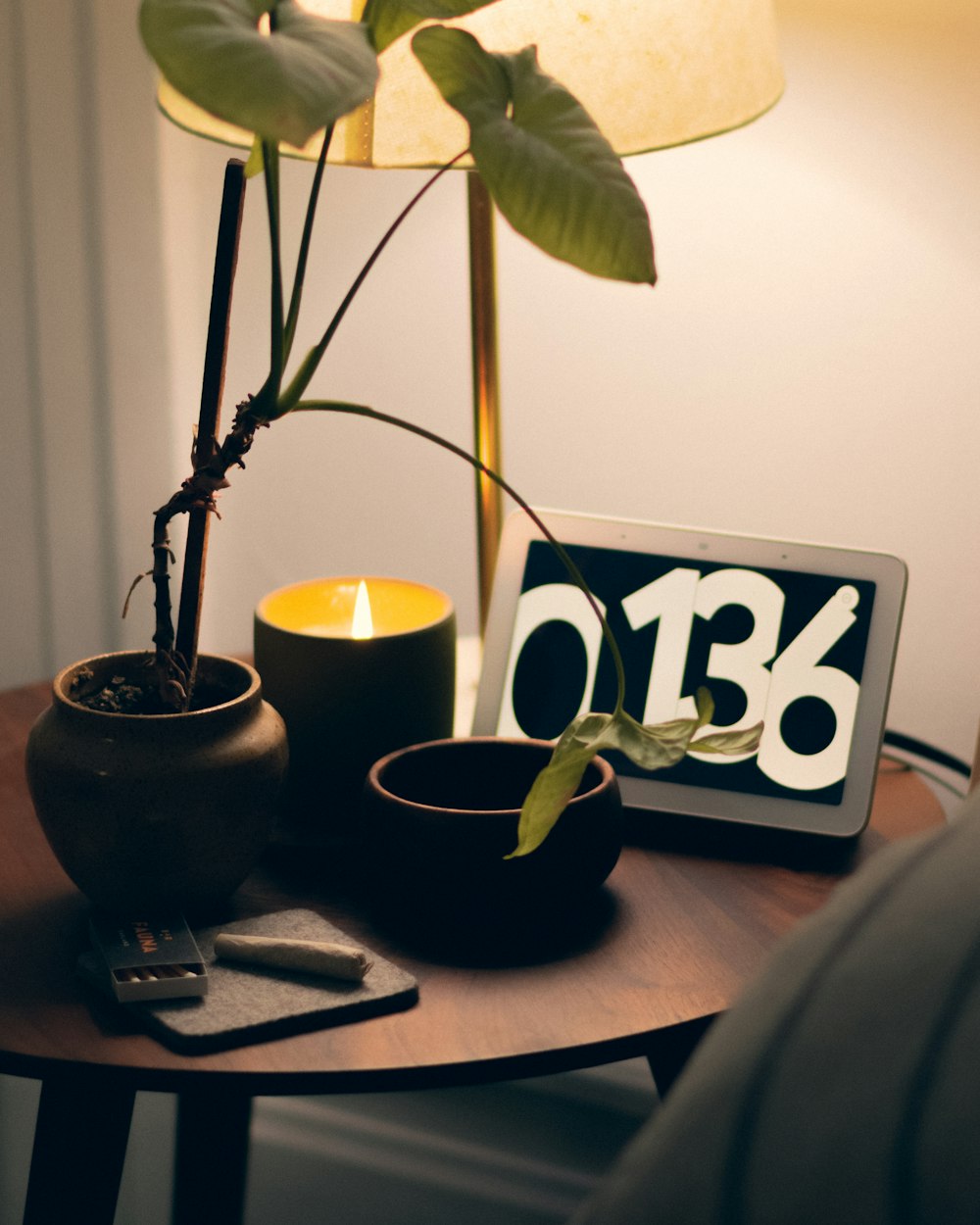 black and white ceramic mug on brown wooden table