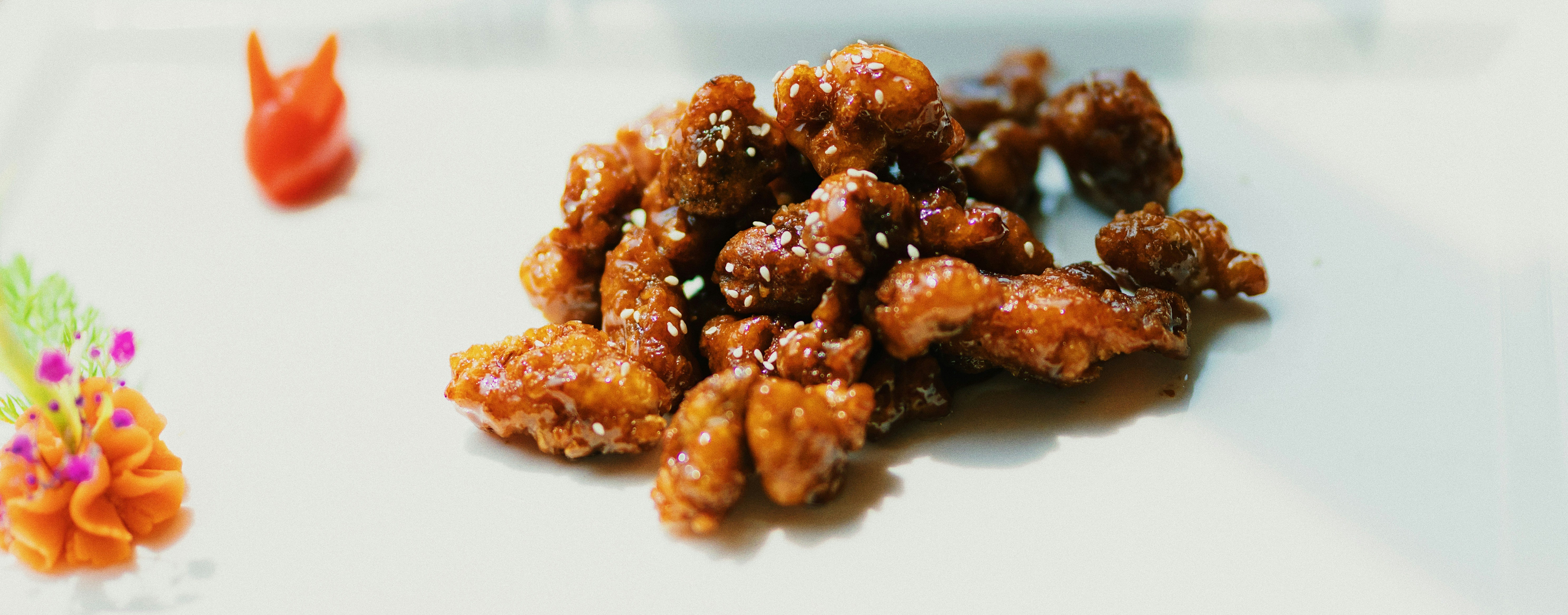 fried food on white ceramic plate