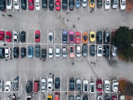 Aerial view of the fleet showcasing diversity in vehicles.