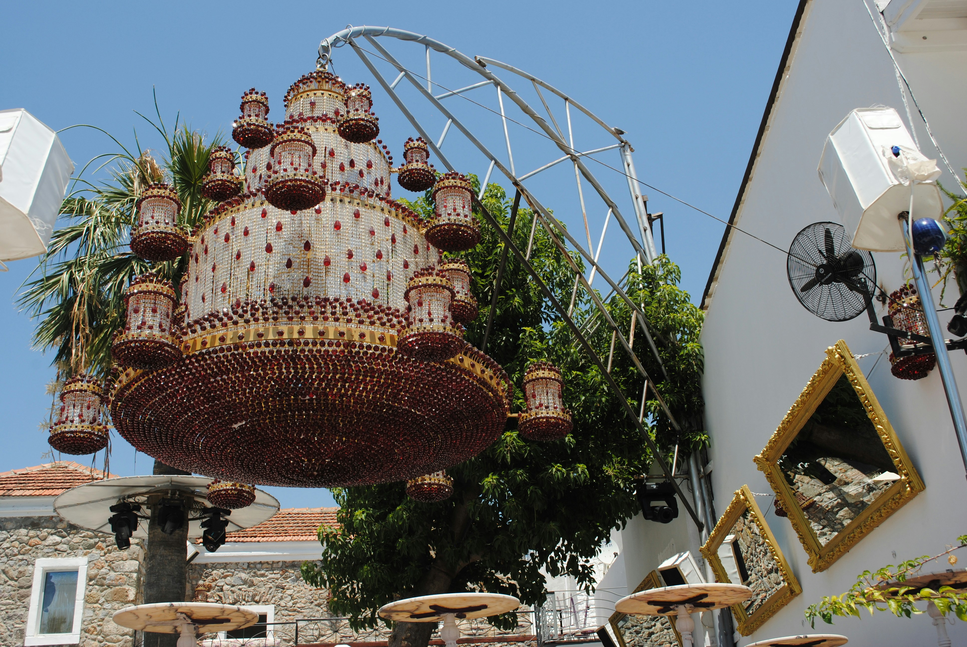 brown and white hanging decor