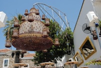 brown and white hanging decor