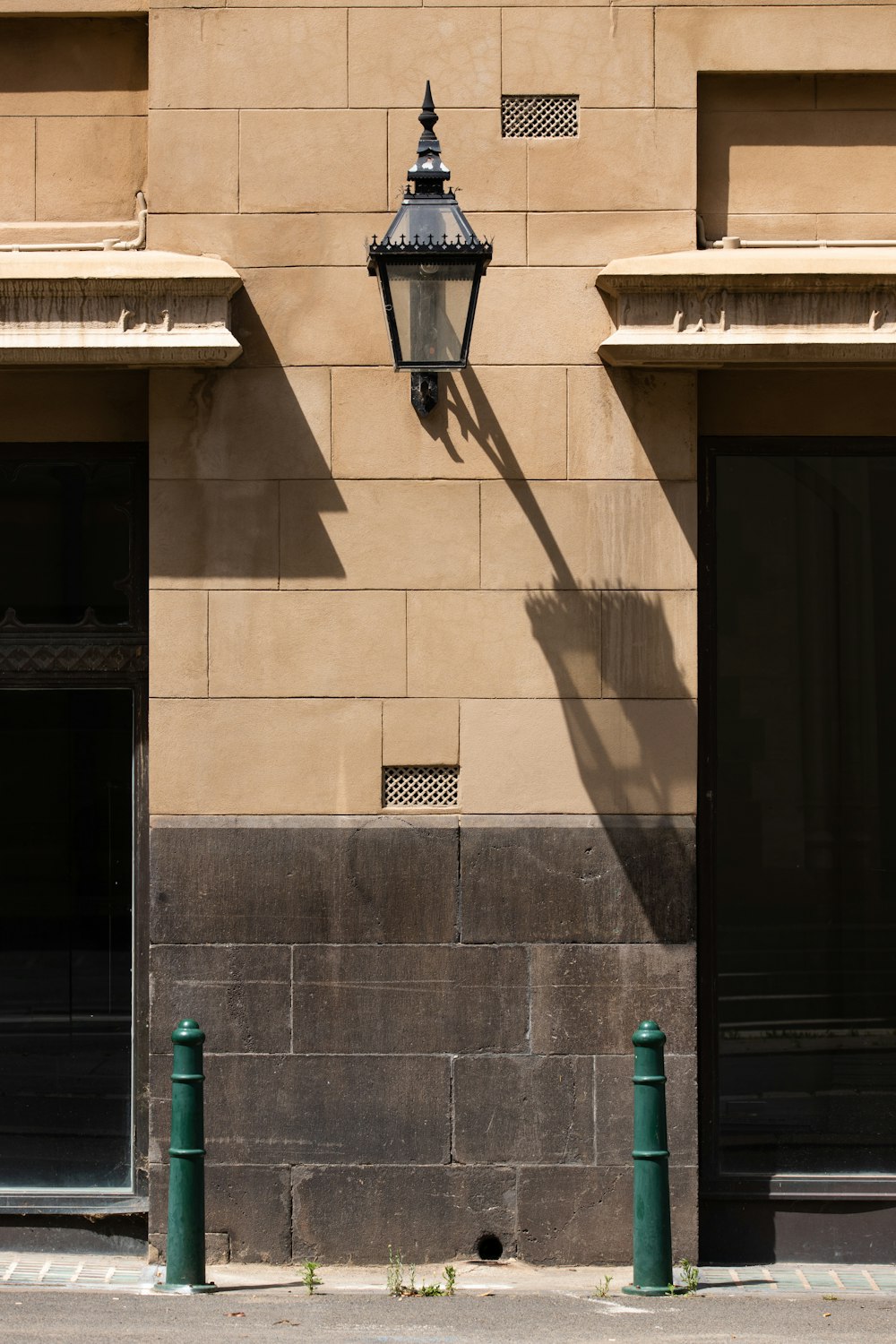 black and white street light