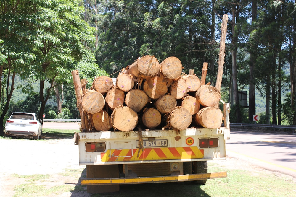 brown wooden crates on yellow truck