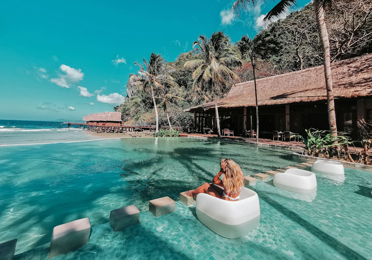 Swimming pool at a family resort