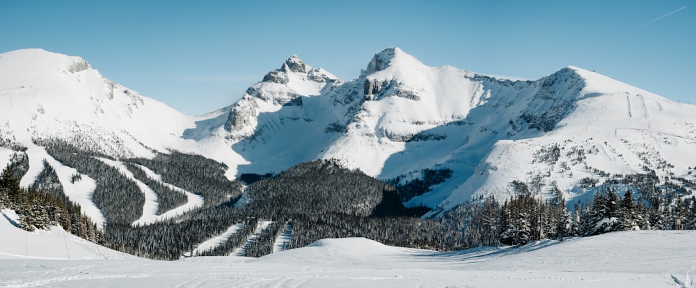 snow covered mountain during daytime