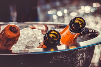 coca cola bottle on ice bucket