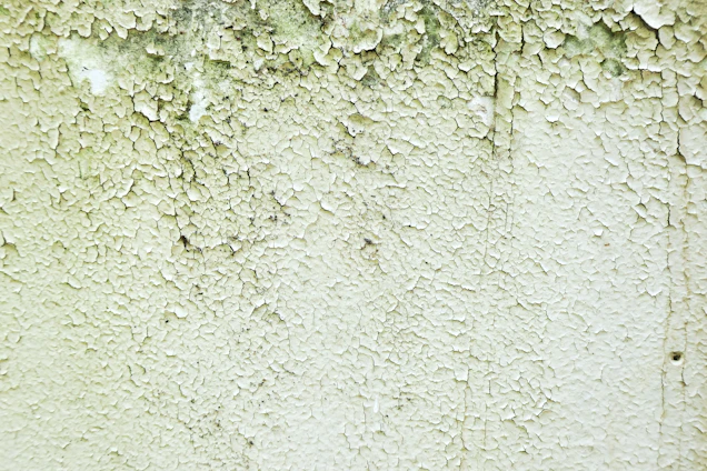 A close-up photo of a cracked wall with peeling paint and exposed wiring, illustrating poor construction work.