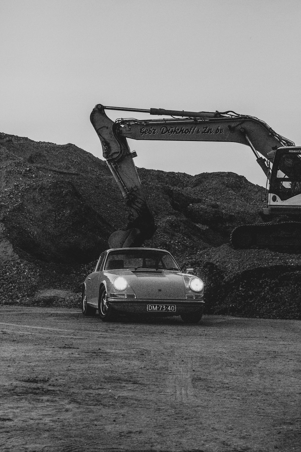 grayscale photo of mercedes benz coupe