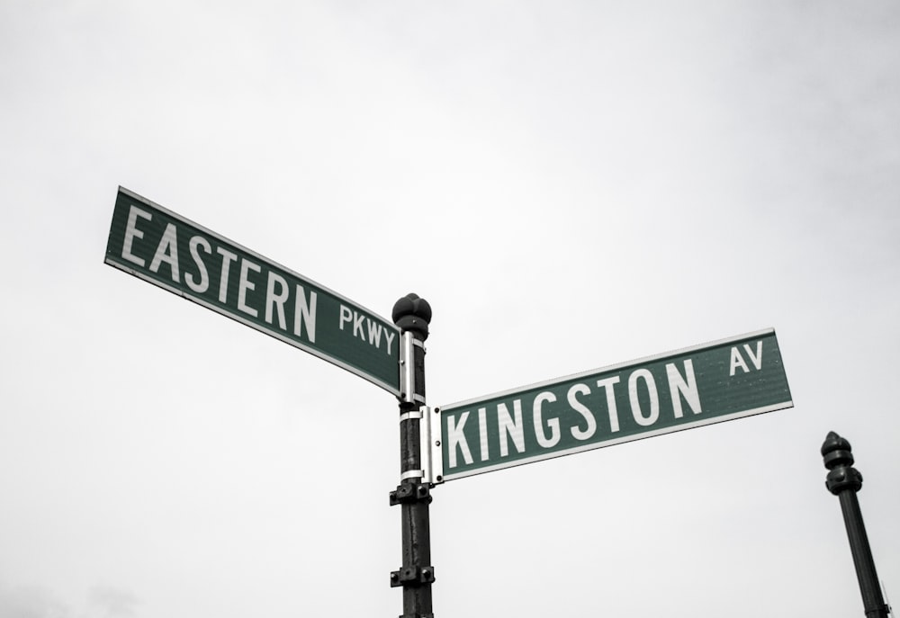 green and white street sign