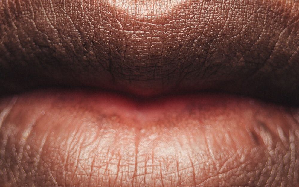 Personen Lippen mit rotem Lippenstift