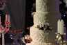 white and pink floral cake