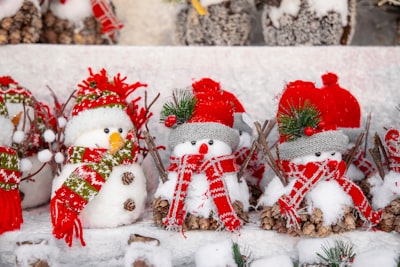 white snowman with red and green christmas baubles snowman zoom background