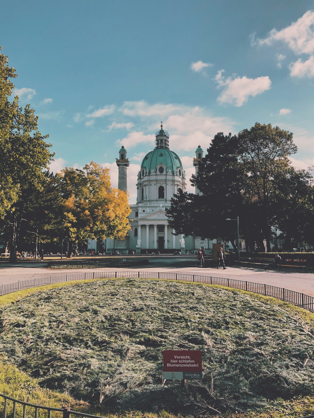 green and white dome building