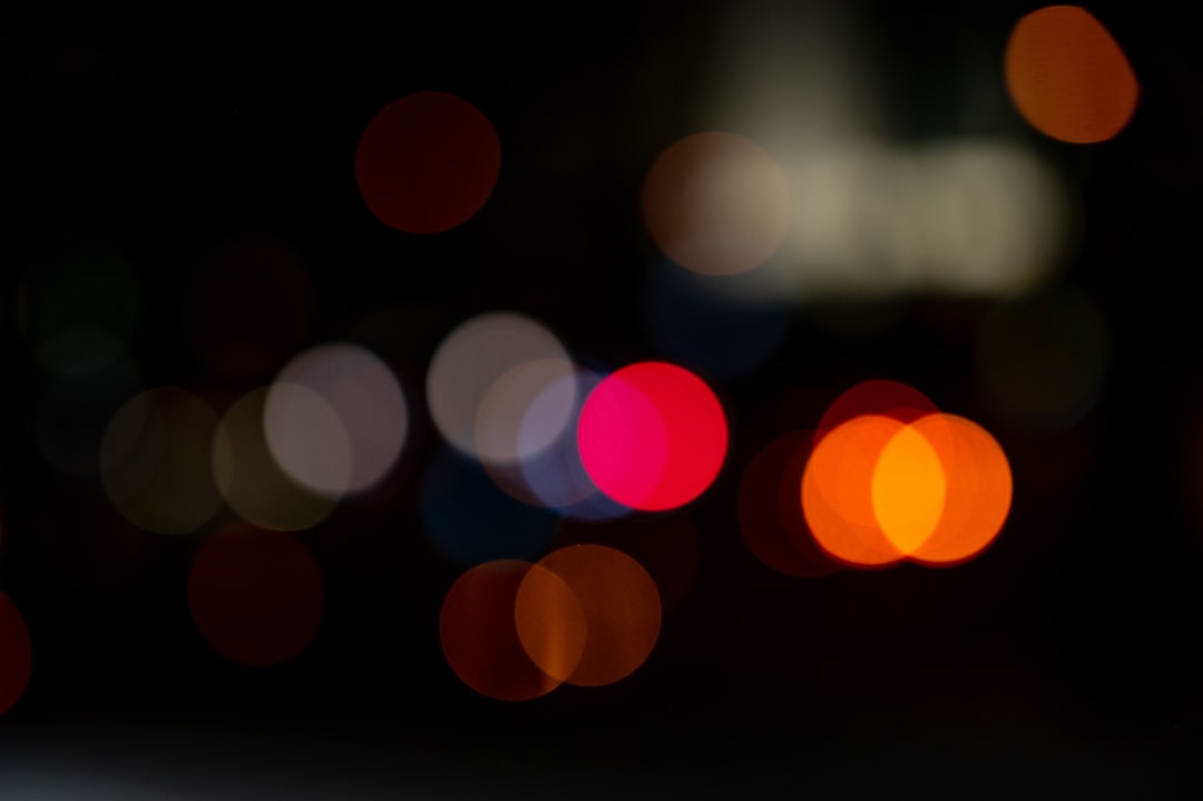 red yellow and blue bokeh lights