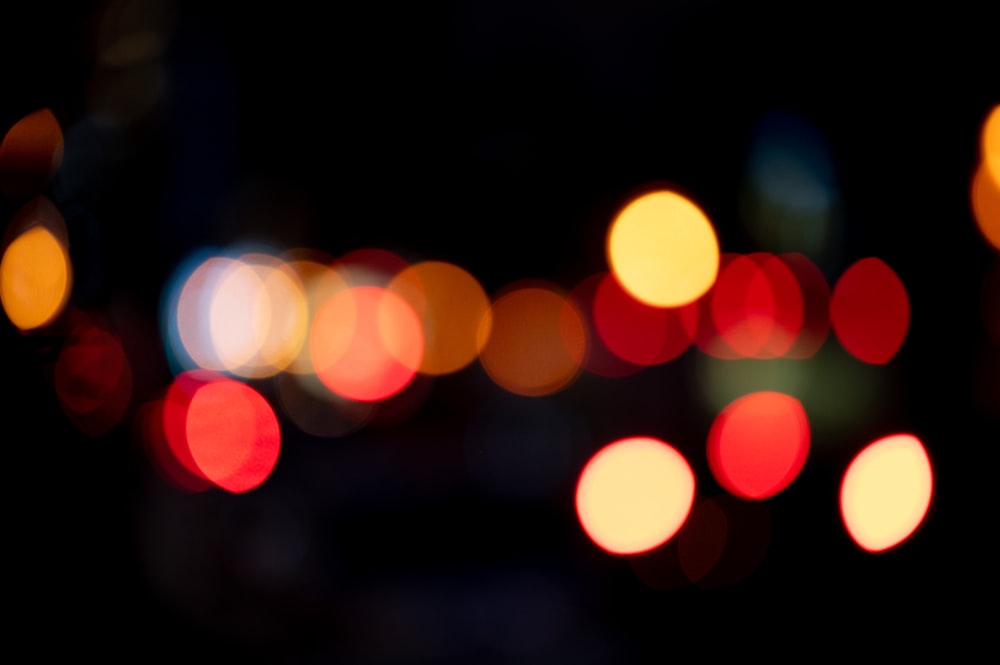 yellow and red bokeh lights