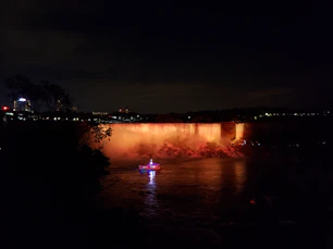 body of water during night time