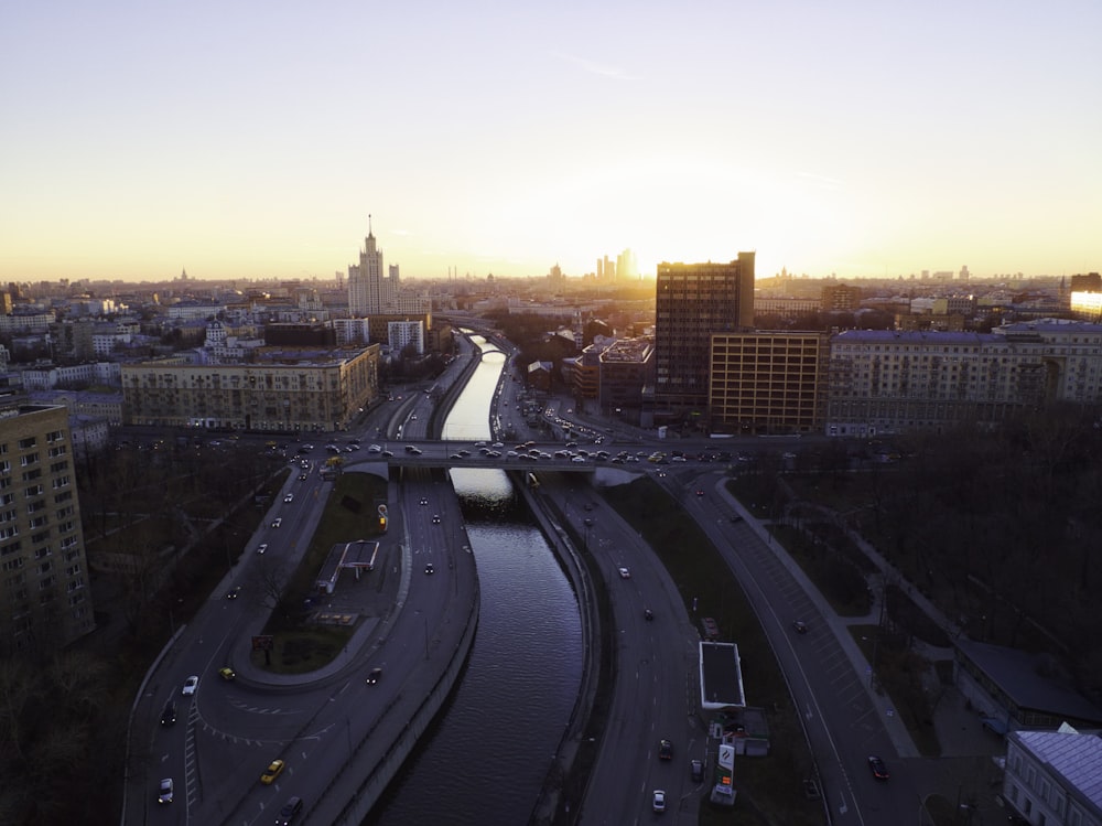 cars on road during sunset