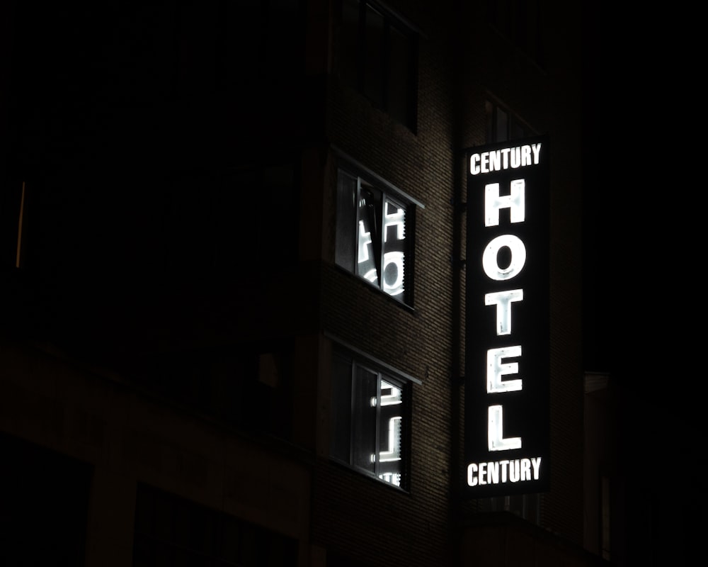 a street sign at night