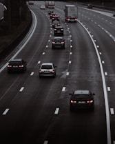 black car on the road