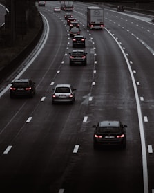 black car on the road