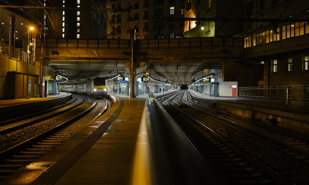 time lapse photography of train station