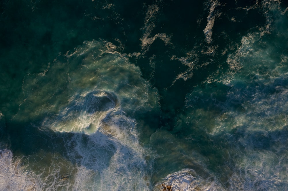 aerial view of sea waves