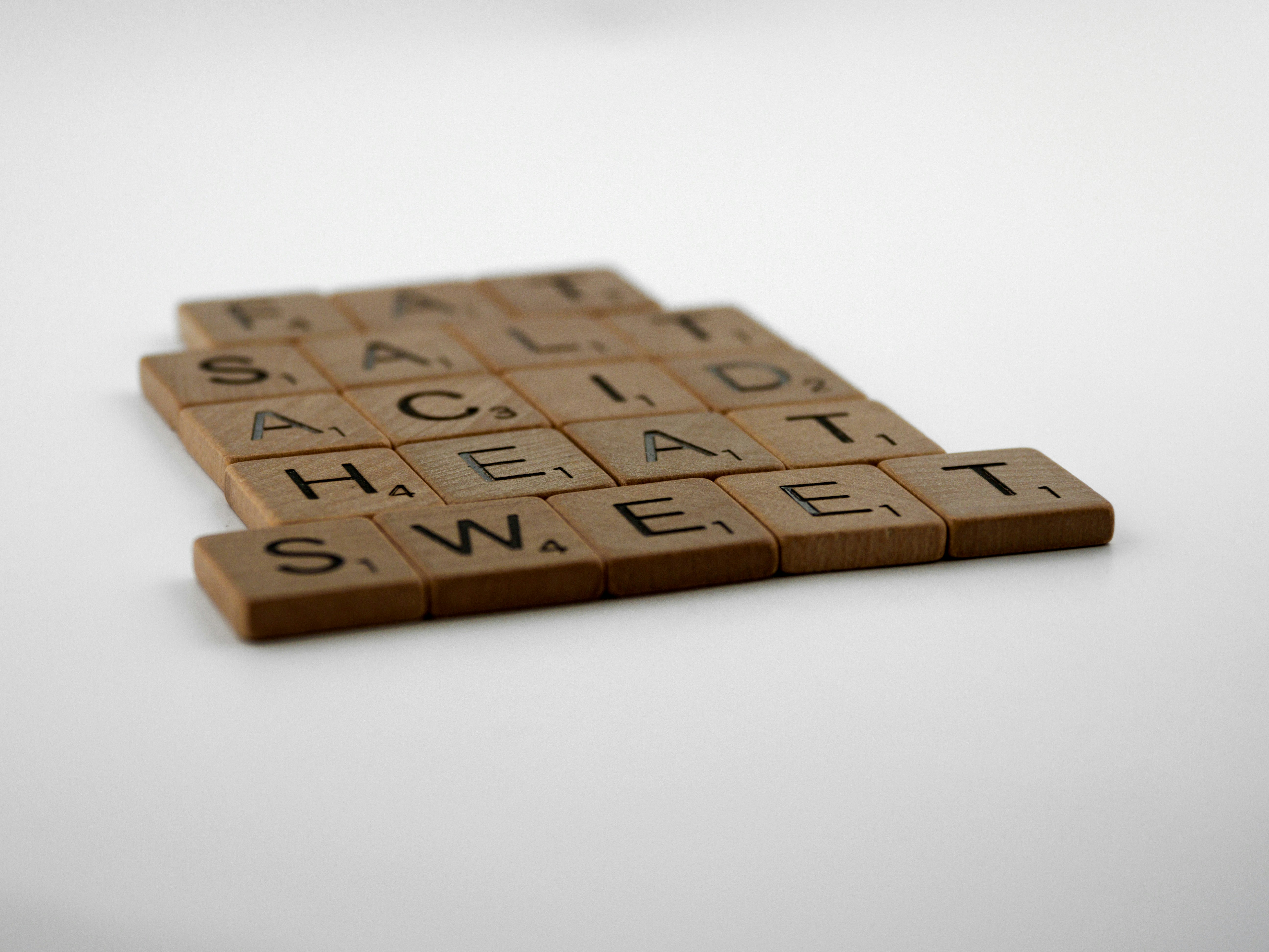 Scrabble tiles spelling game words