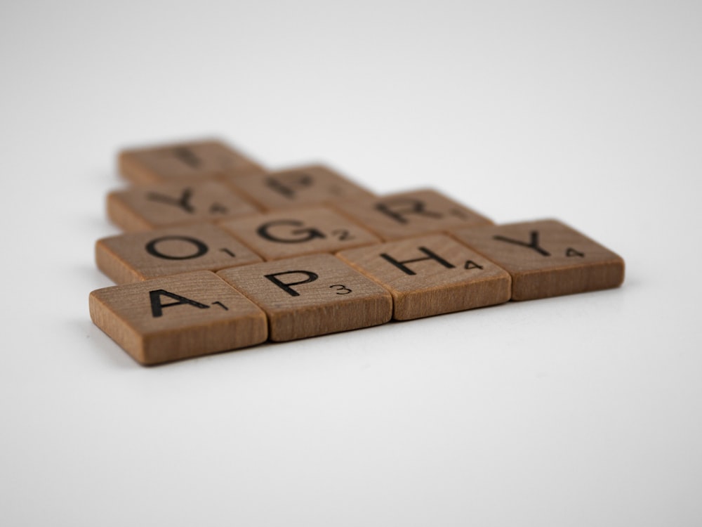 brown wooden blocks on white table