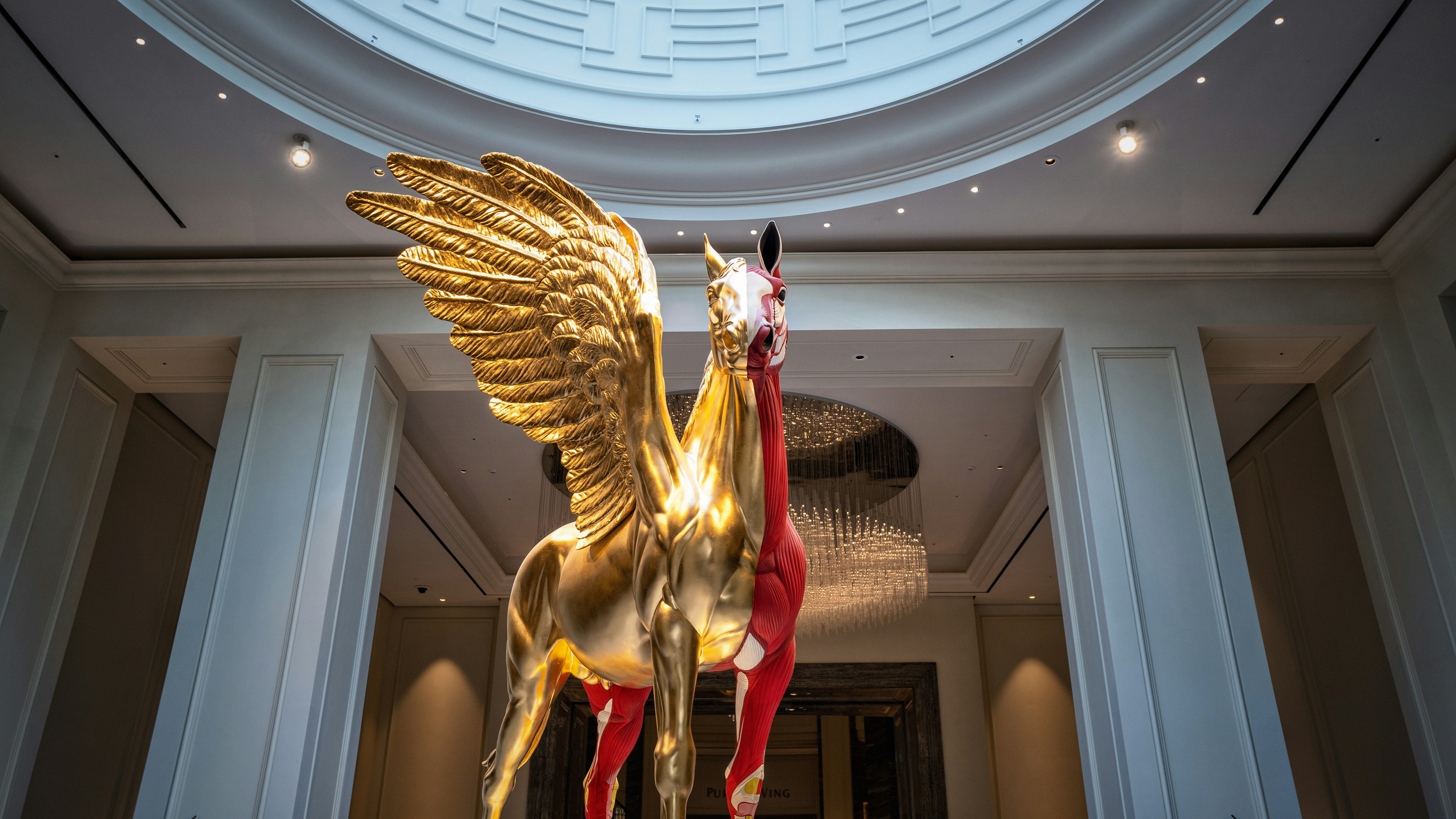 gold and red dragon statue