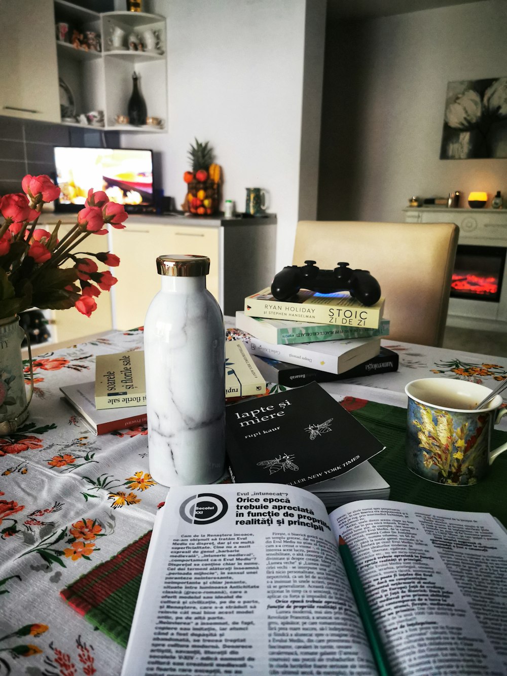 white plastic bottle on white table