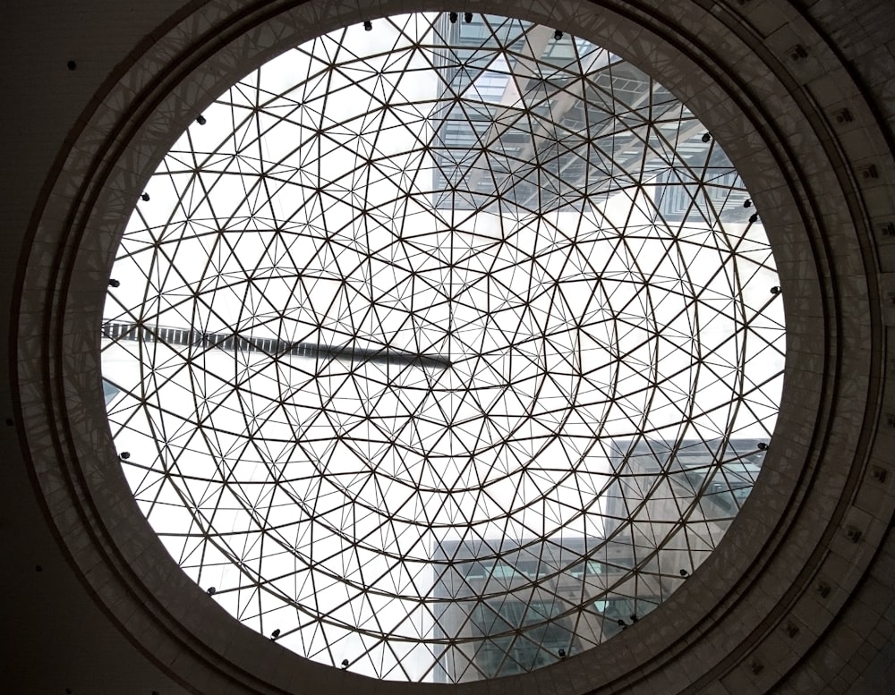 black and white glass dome