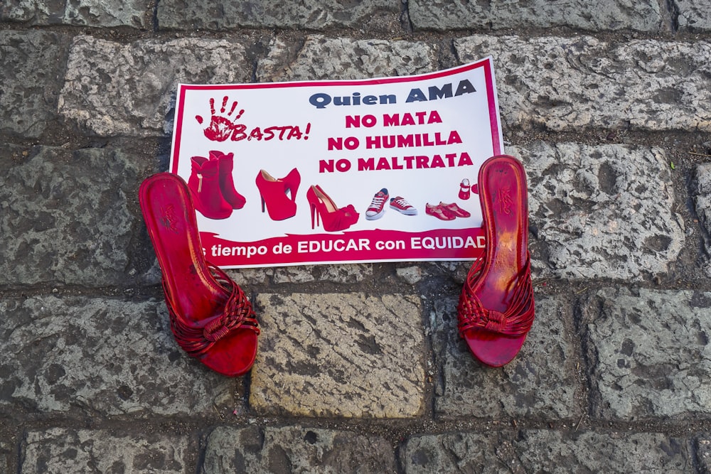 red and white leather boots