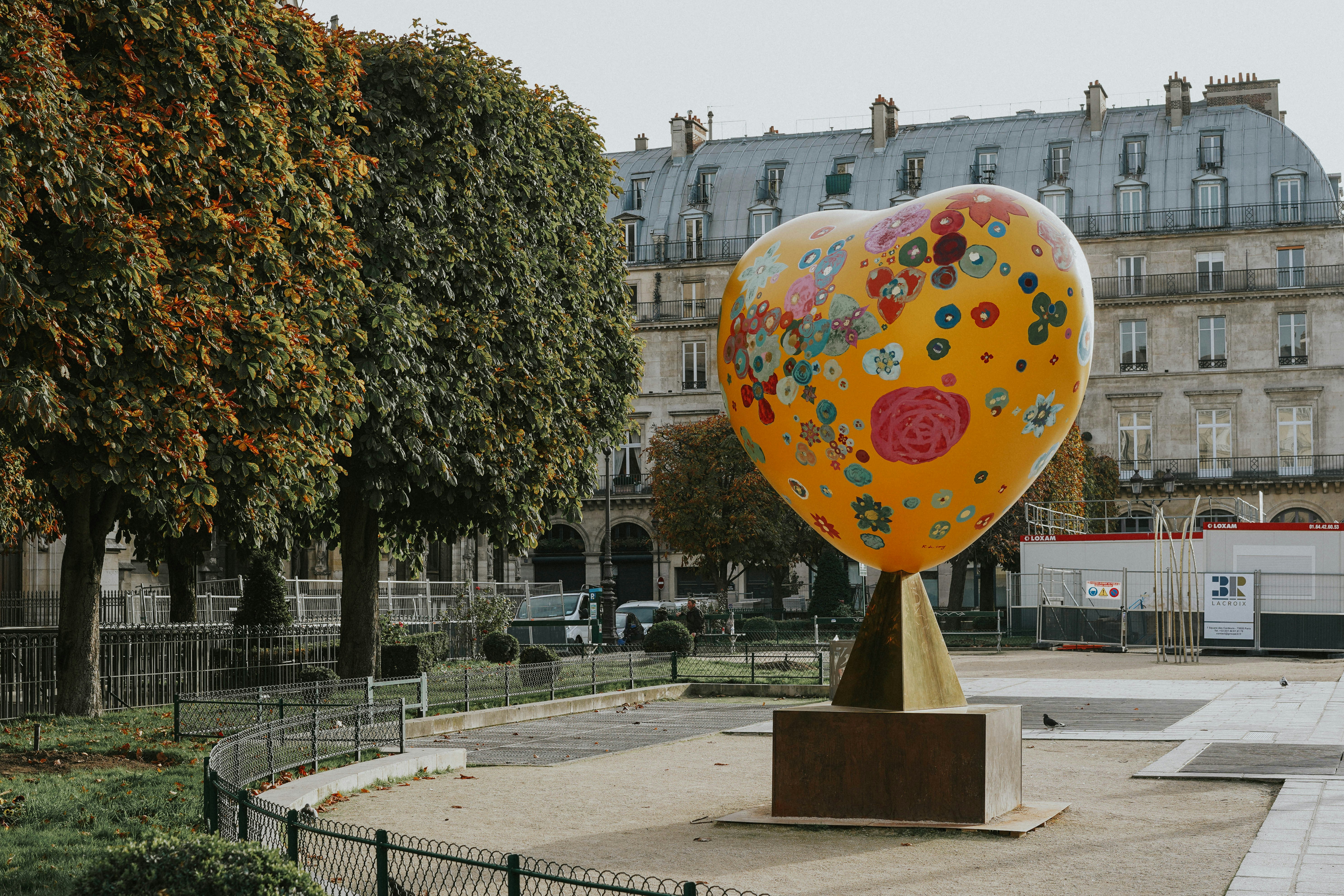 green yellow and red round outdoor decor