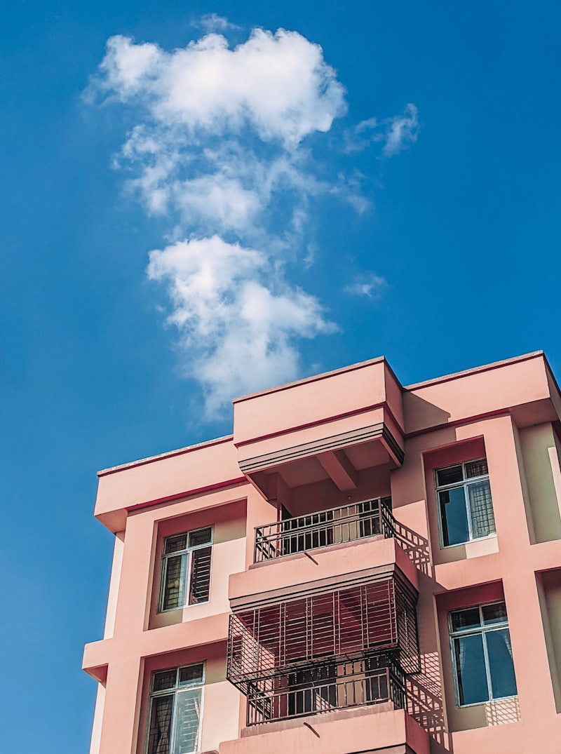 Indian apartment building exterior with balconies