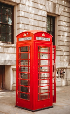 street photography,how to photograph phone booth in london city centre; red telephone booth near building