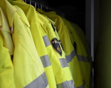 yellow and green striped polo shirt