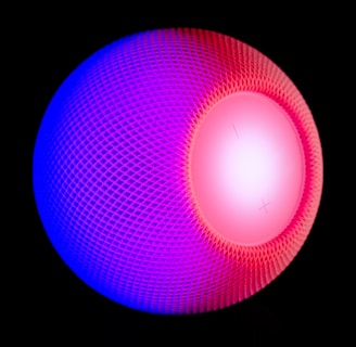 purple and blue round light