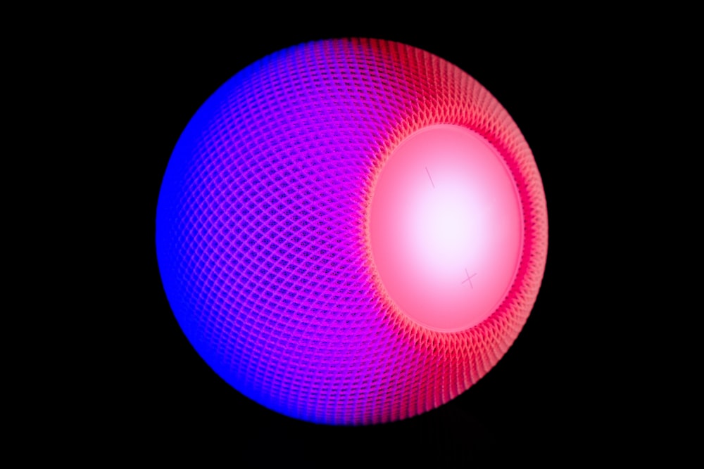 purple and blue round light