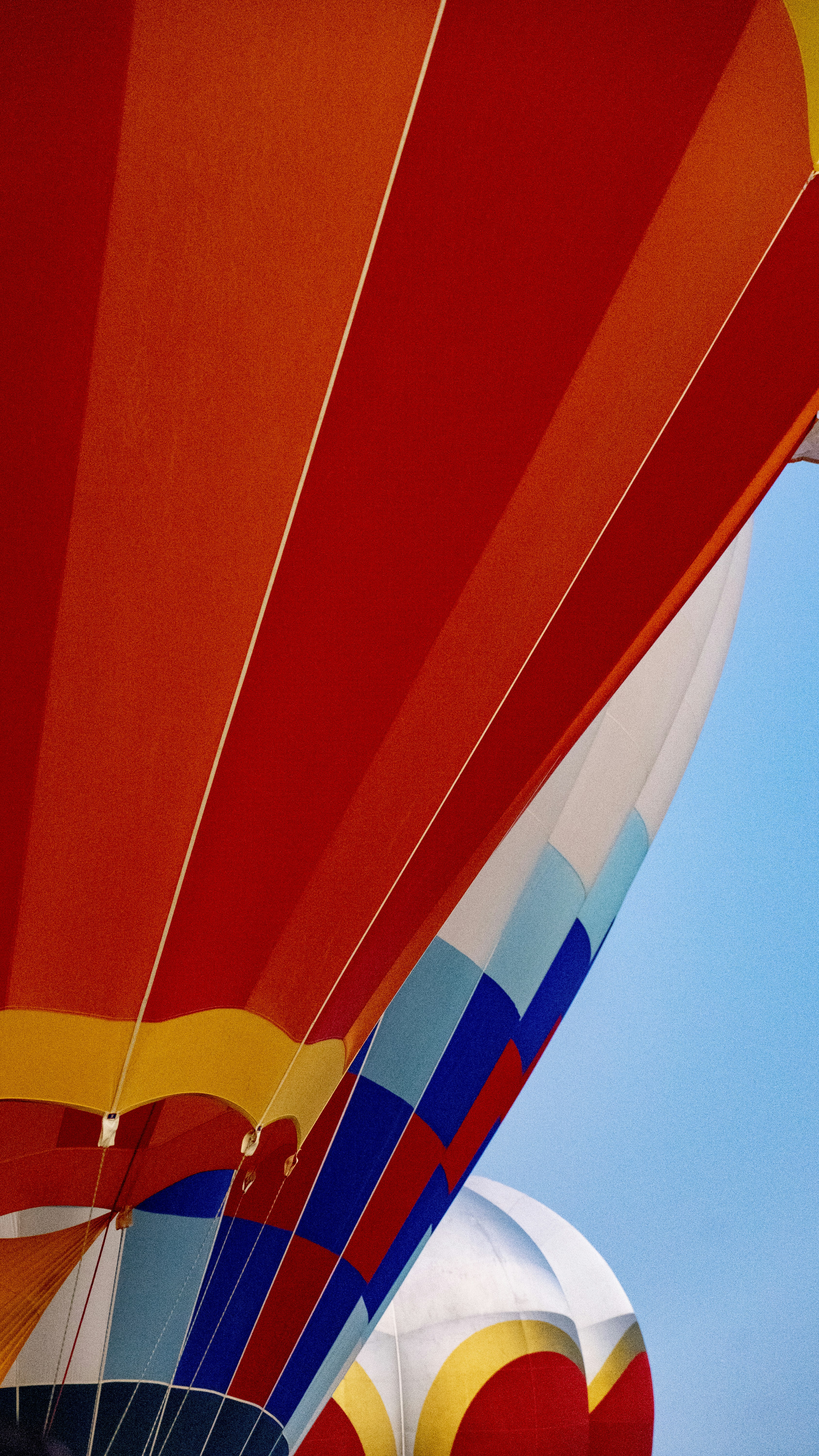 red yellow and blue hot air balloon