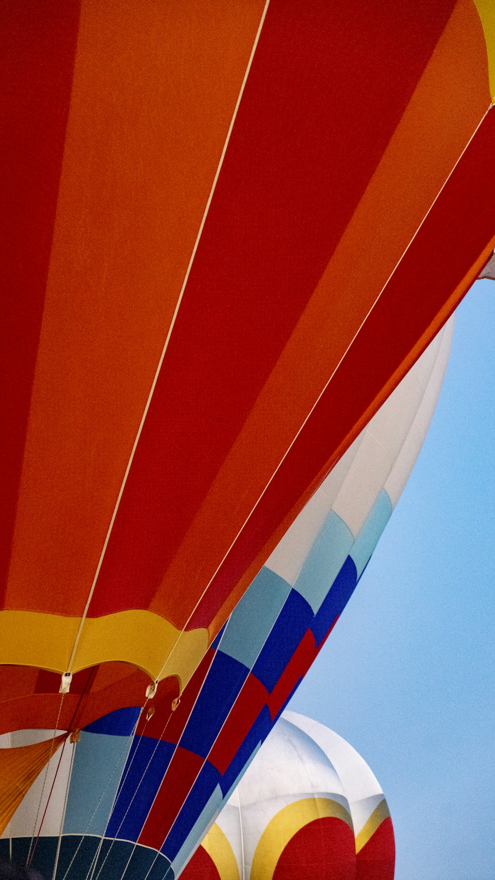 red yellow and blue hot air balloon