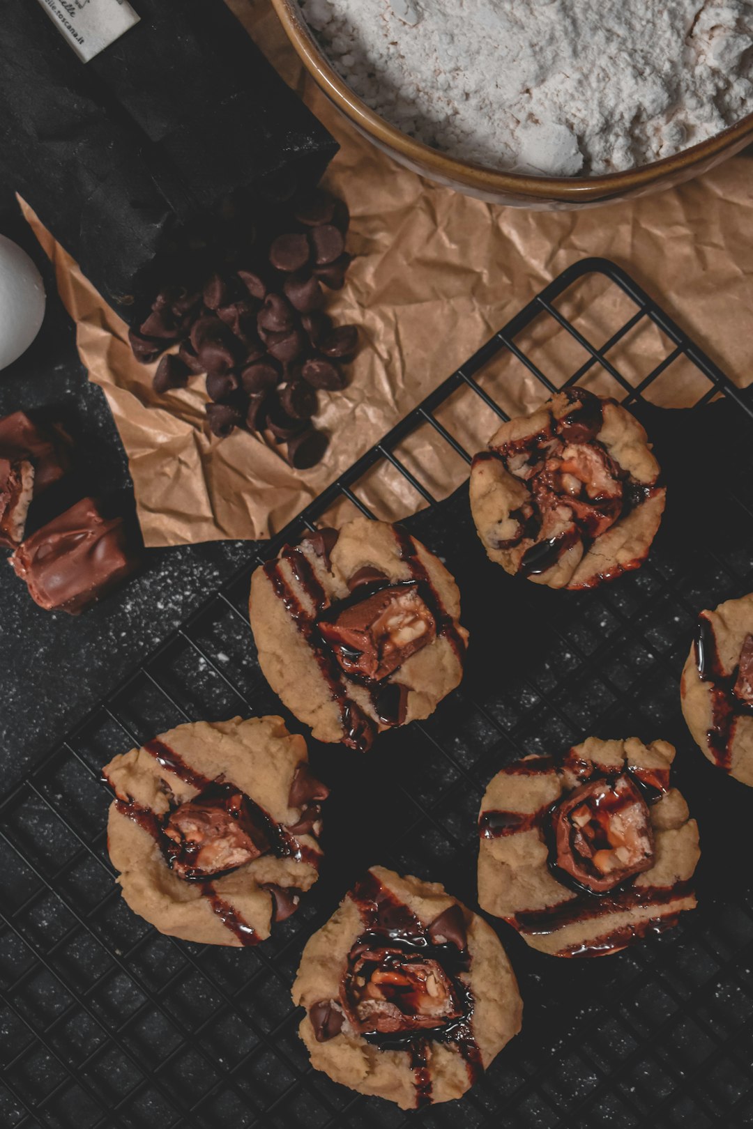 cooked food on black rectangular tray