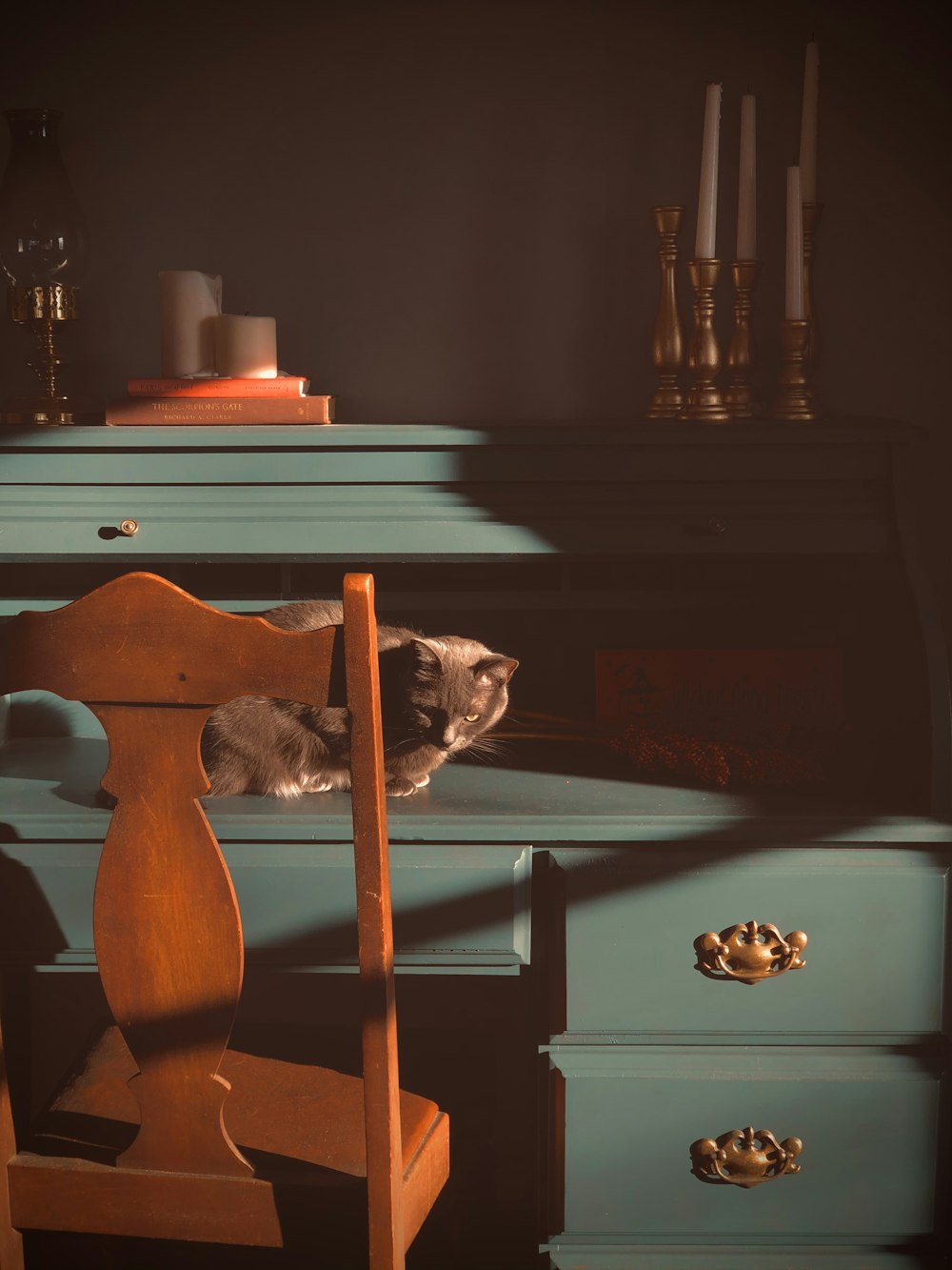 brown wooden table with white ceramic mug on top