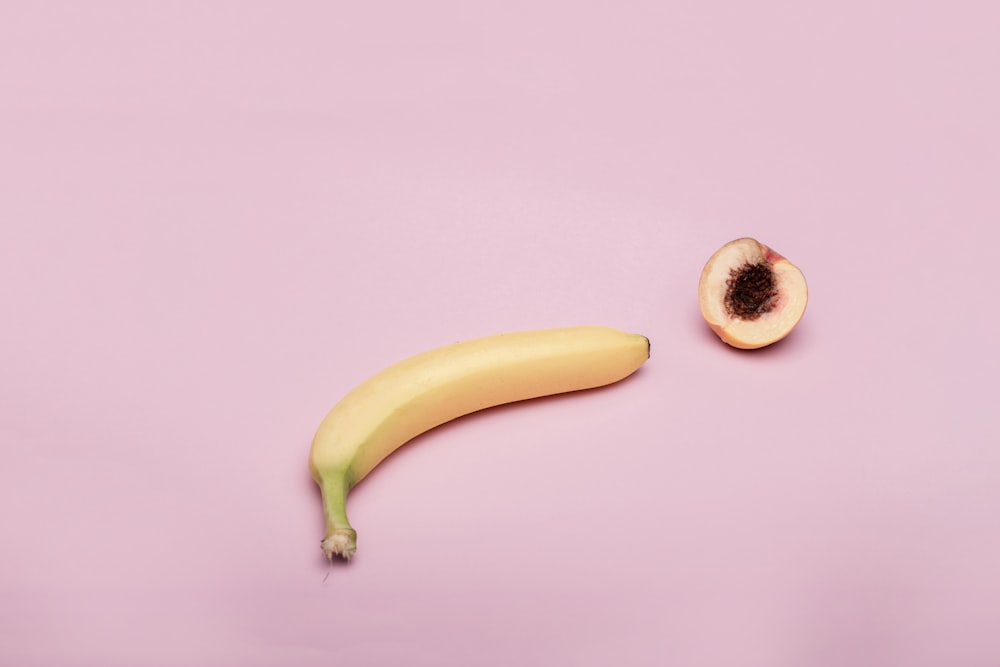 yellow banana fruit on white table