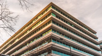 Modern office building with automated wastewater monitoring system.